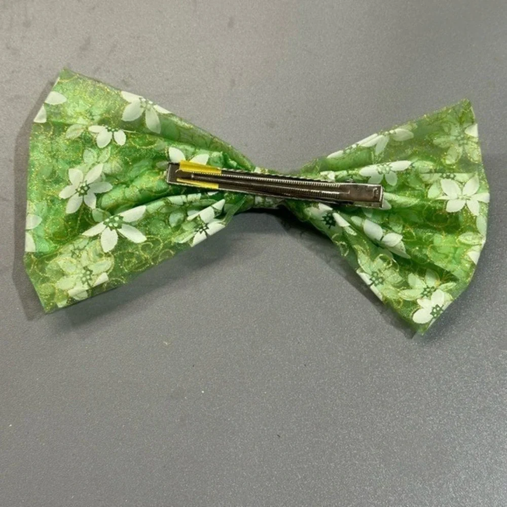 NEW large girls hair bows clip accessory green 9 inch‎